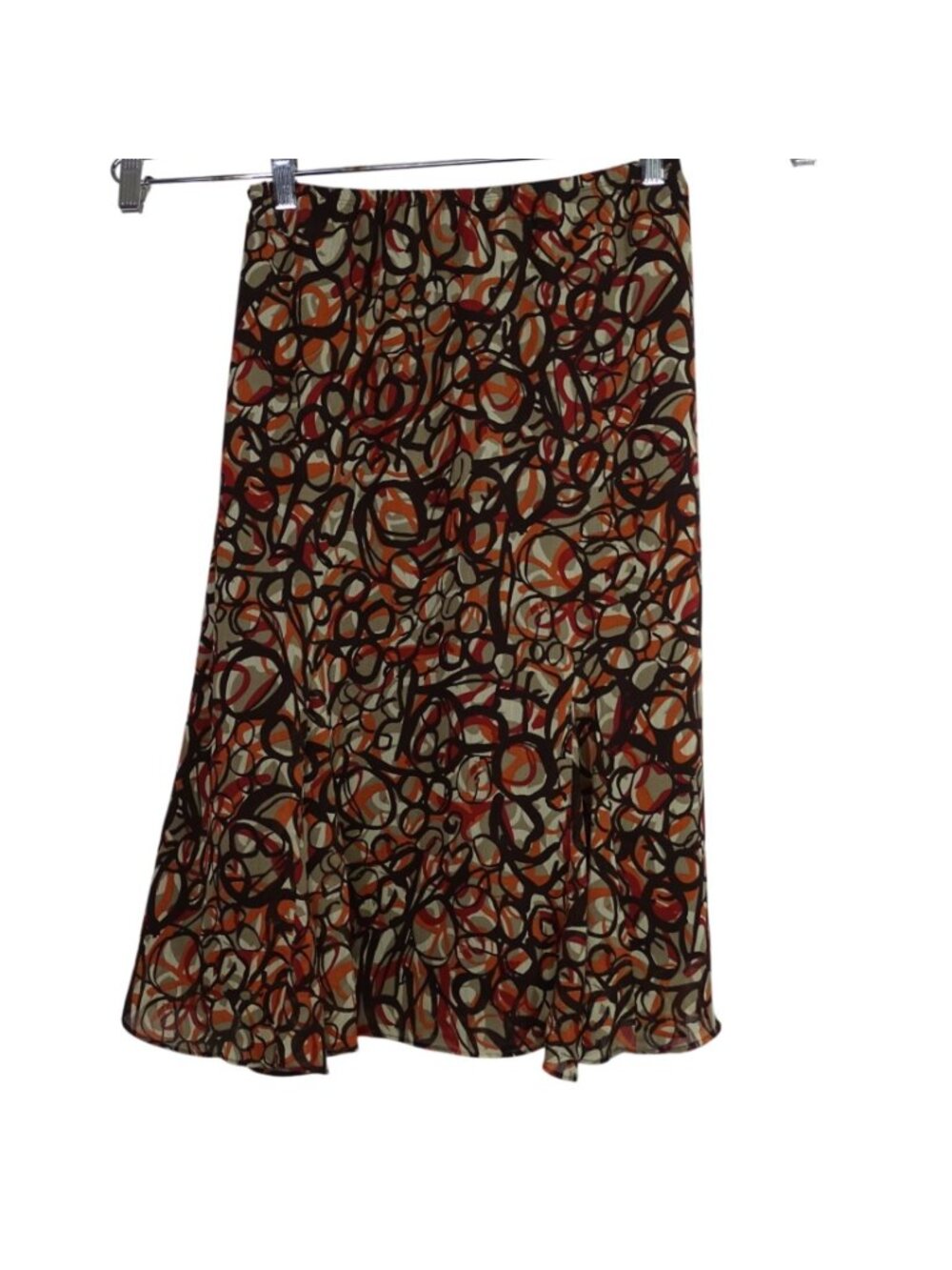 Elementz Multicolor Abstract A-line Midi Skirt Women Size S Y2K Office Retro - Picture 2 of 11